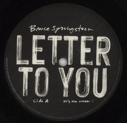 Bruce Springsteen Letter To You - Black Vinyl Etched 2-LP vinyl record set (Double LP Album) UK SPR2LLE766645