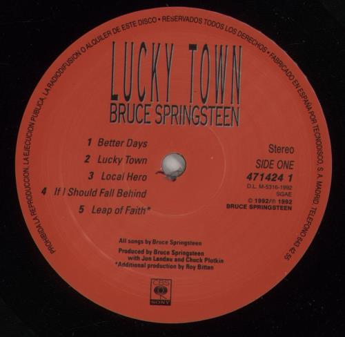 Bruce Springsteen Lucky Town - EX vinyl LP album (LP record) Dutch SPRLPLU750148