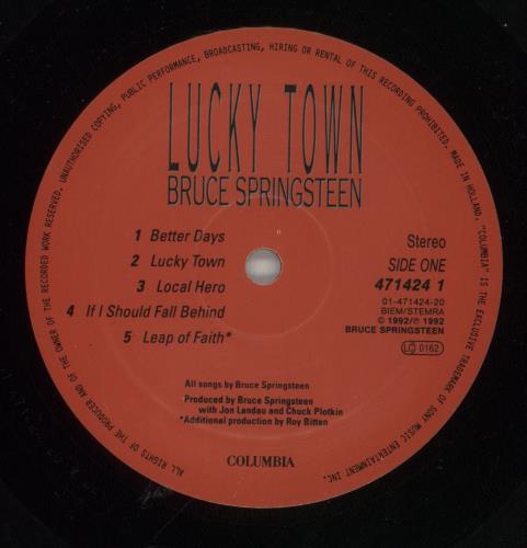 Bruce Springsteen Lucky Town - Hype-Sticker vinyl LP album (LP record) Dutch SPRLPLU878861