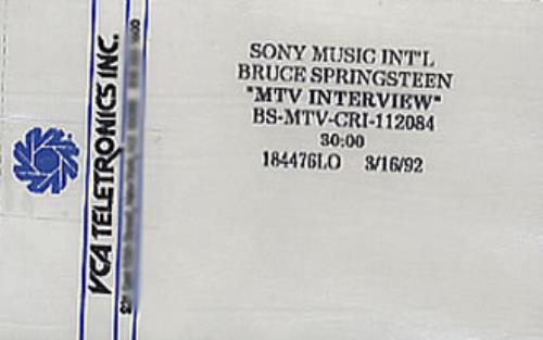Bruce Springsteen MTV Interview video (VHS or PAL or NTSC) US SPRVIMT347479