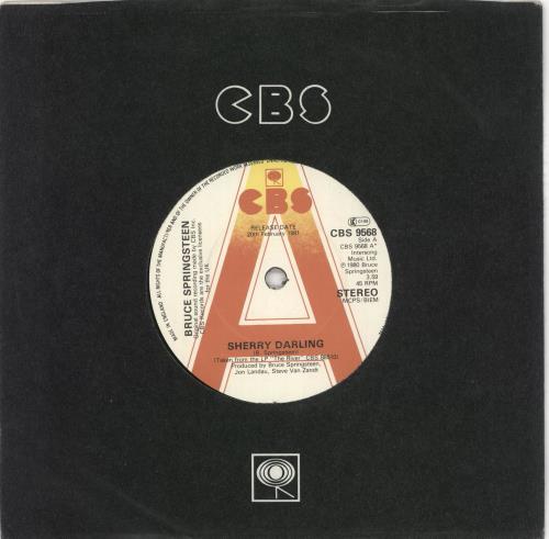 Bruce Springsteen Sherry Darling 7" vinyl single (7 inch record / 45) UK SPR07SH138403
