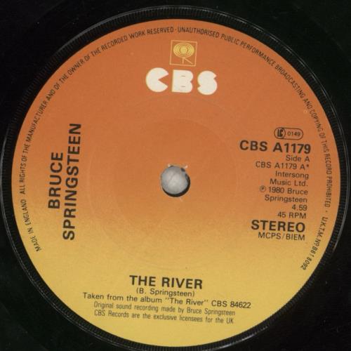 Bruce Springsteen The River 7" vinyl single (7 inch record / 45) UK SPR07TH42139