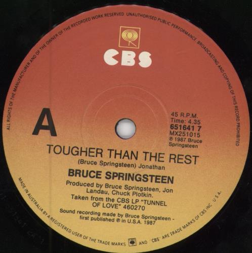 Bruce Springsteen Tougher Than The Rest 7" vinyl single (7 inch record / 45) Australian SPR07TO310191