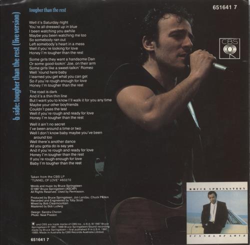 Bruce Springsteen Tougher Than The Rest 7" vinyl single (7 inch record / 45) Australian SPR07TO310191