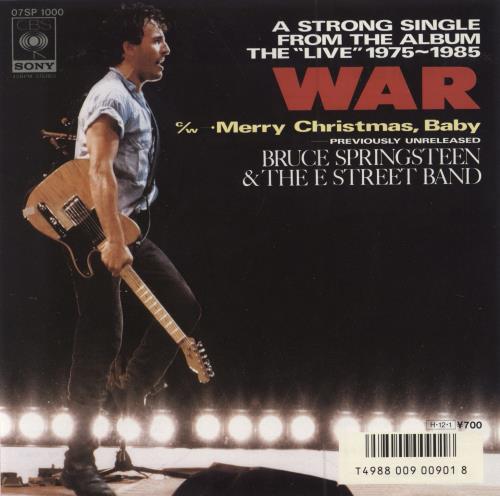 Bruce Springsteen War + Insert 7" vinyl single (7 inch record / 45) Japanese SPR07WA55157