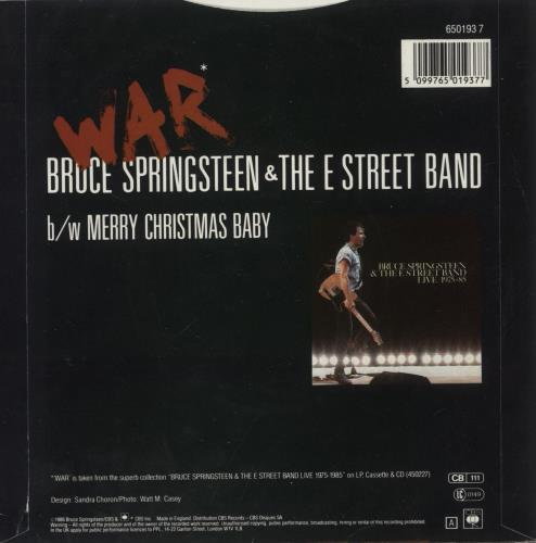 Bruce Springsteen War 7" vinyl single (7 inch record / 45) UK SPR07WA79376