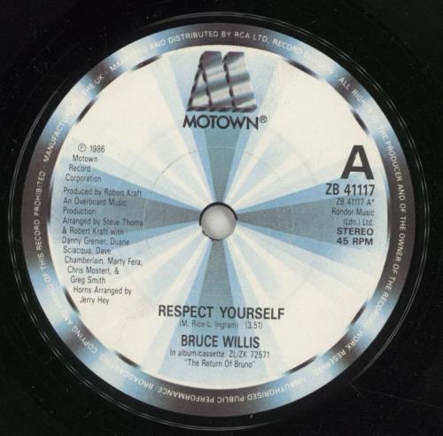 Bruce Willis Respect Yourself 7" vinyl single (7 inch record / 45) UK BSW07RE586414