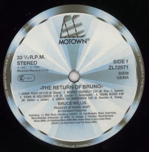 Bruce Willis The Return Of Bruno + Sticker vinyl LP album (LP record) German BSWLPTH757125