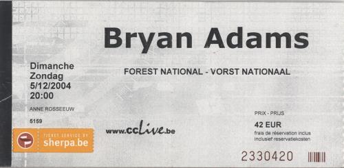 Bryan Adams BA 04-05 + Ticket stubs tour programme UK ADATRBA319295