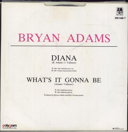 Bryan Adams Diana 7" vinyl single (7 inch record / 45) Portuguese ADA07DI809583
