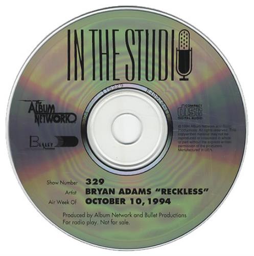 Bryan Adams In The Studio - Reckless CD album (CDLP) US ADACDIN75715