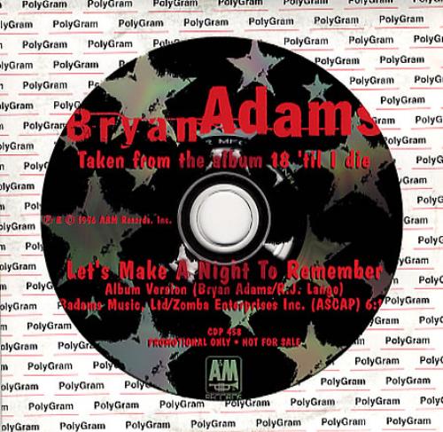Bryan Adams Let's Make A Night To Remember CD single (CD5 / 5") Mexican ADAC5LE349855