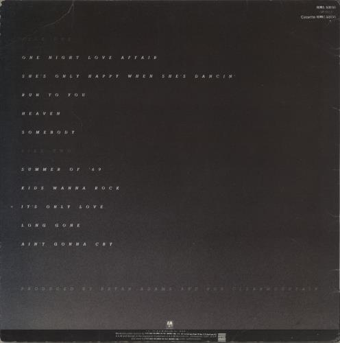 Bryan Adams Reckless vinyl LP album (LP record) New Zealand ADALPRE881967