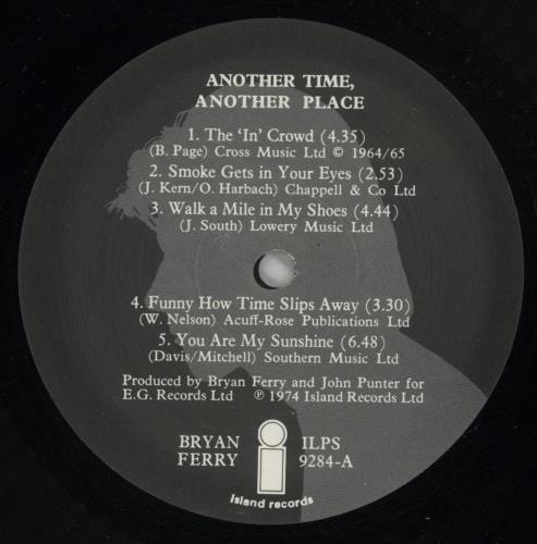 Bryan Ferry Another Time, Another Place vinyl LP album (LP record) UK FERLPAN782762