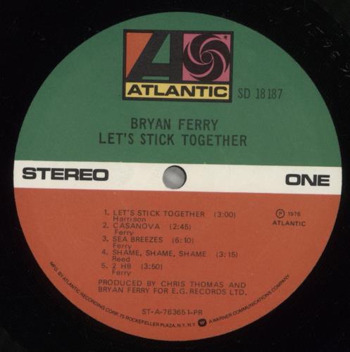 Bryan Ferry Let's Stick Together - shrink vinyl LP album (LP record) US FERLPLE703173