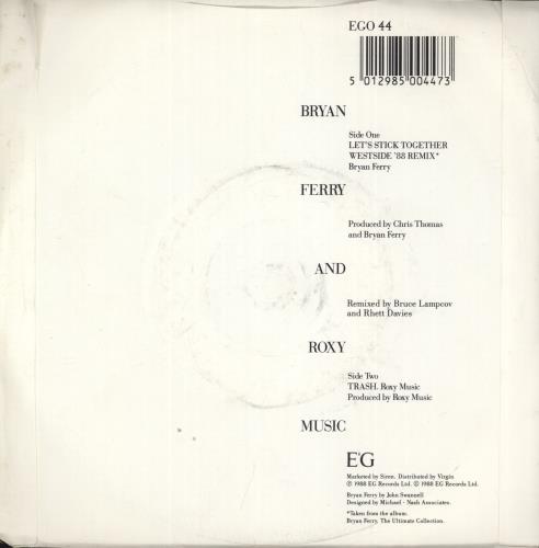Bryan Ferry Let's Stick Together 7" vinyl single (7 inch record / 45) UK FER07LE36933