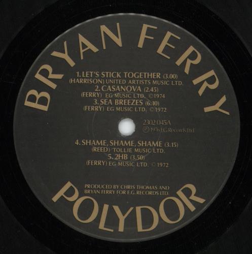 Bryan Ferry Let's Stick Together vinyl LP album (LP record) UK FERLPLE392465