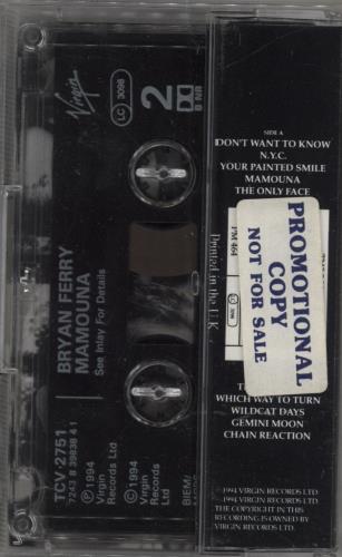 Bryan Ferry Mamouna cassette album UK FERCLMA791768