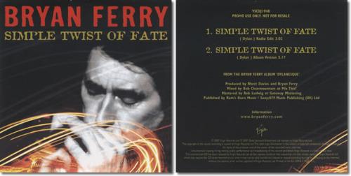 Bryan Ferry Simple Twist Of Fate CD single (CD5 / 5") UK FERC5SI412077