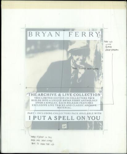 Bryan Ferry Taxi artwork UK FERARTA515358