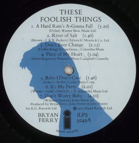 Bryan Ferry These Foolish Things - EX vinyl LP album (LP record) UK FERLPTH63404