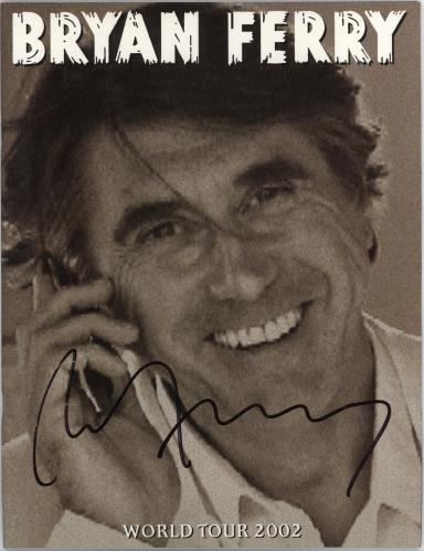 Bryan Ferry World Tour 2002 - Autographed tour programme UK FERTRWO785987
