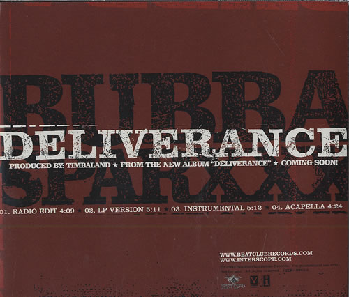 Bubba Sparxxx Deliverane CD single (CD5 / 5") US BSXC5DE486893