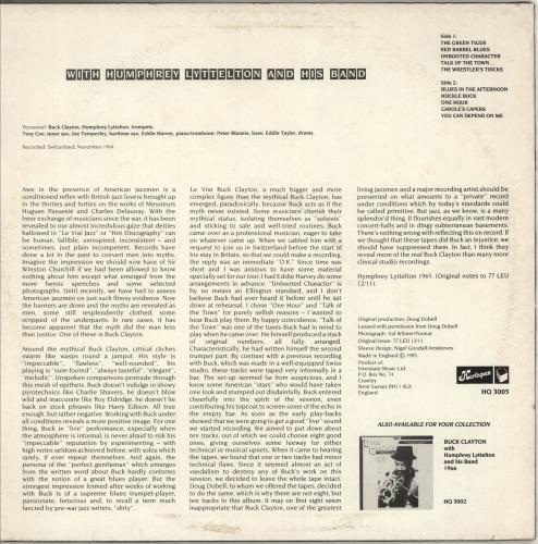 Buck Clayton 1964 vinyl LP album (LP record) UK BUXLP726219