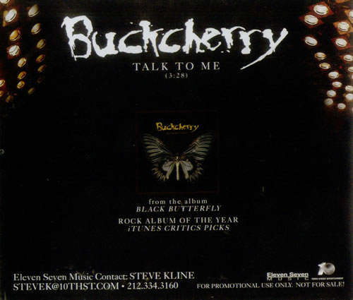 Buckcherry Talk To Me CD single (CD5 / 5") US BCYC5TA541684