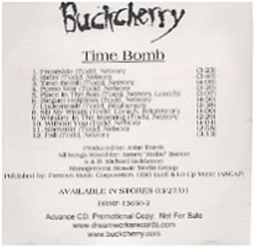 Buckcherry Time Bomb CD-R acetate US BCYCRTI182161