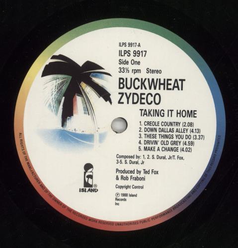 Buckwheat Zydeco Taking It Home vinyl LP album (LP record) UK ZYDLPTA498262