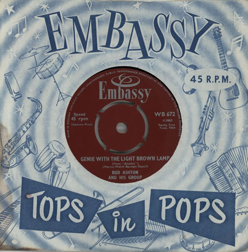 Bud Ashton Genie With The Light Brown Lamp 7" vinyl single (7 inch record / 45) UK B9H07GE573973