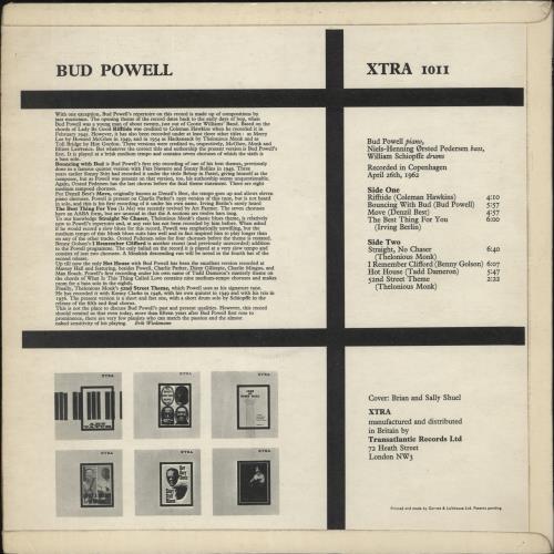 Bud Powell Bud Powell vinyl LP album (LP record) UK B/PLPBU544362