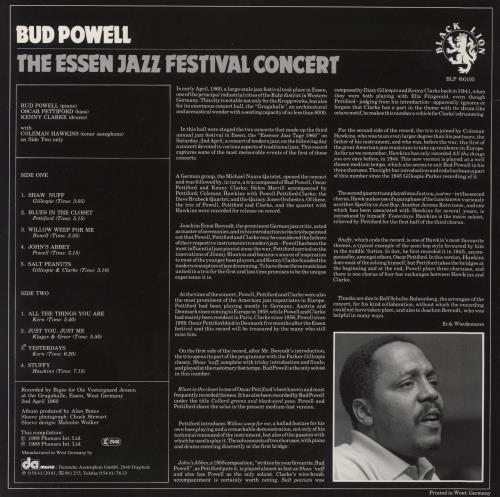 Bud Powell The Essen Jazz Festival Concert vinyl LP album (LP record) UK B/PLPTH839901