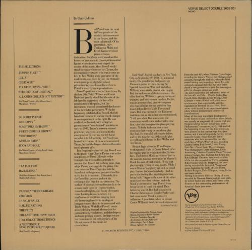 Bud Powell The Genius Of Bud Powell 2-LP vinyl record set (Double LP Album) UK B/P2LTH565100