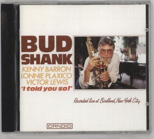 Bud Shank I Told You So CD album (CDLP) German BU5CDIT494612