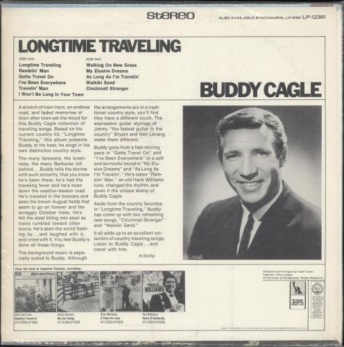 Buddy Cagle Longtime Traveling vinyl LP album (LP record) US F6ELPLO699666