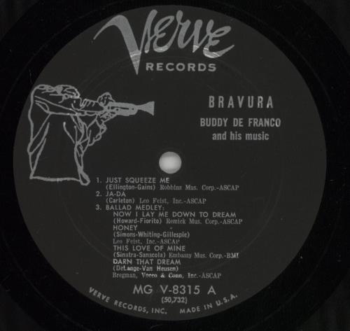 Buddy De Franco Bravura vinyl LP album (LP record) US YDFLPBR582831