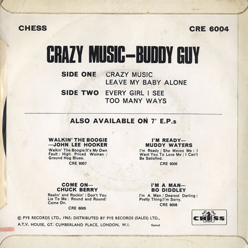 Buddy Guy Crazy Music EP 7" vinyl single (7 inch record / 45) UK BGY07CR609714