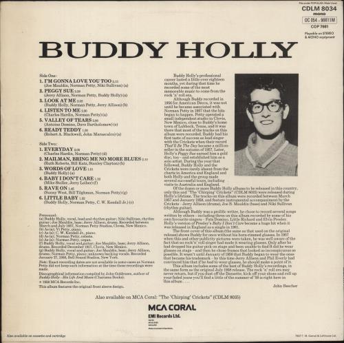 Buddy Holly Buddy Holly vinyl LP album (LP record) UK BDHLPBU572509