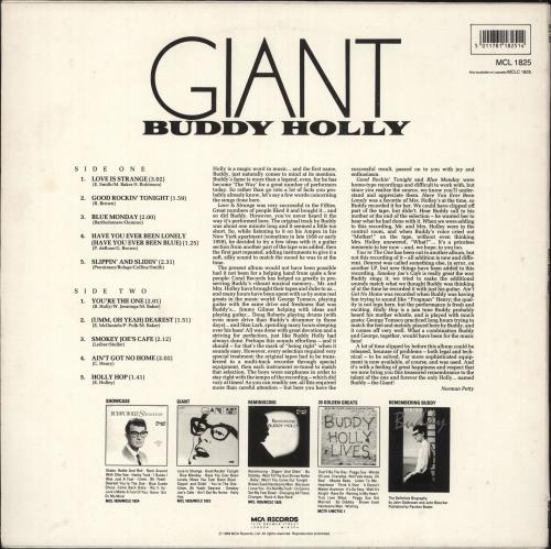 Buddy Holly Giant vinyl LP album (LP record) UK BDHLPGI735866
