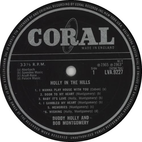 Buddy Holly Holly In The Hills - 1st vinyl LP album (LP record) UK BDHLPHO185266