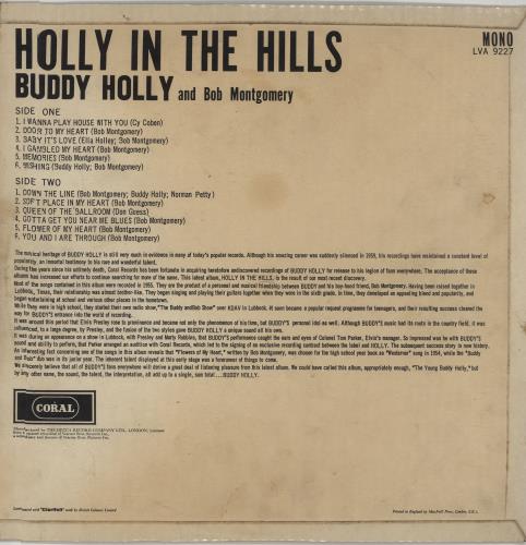 Buddy Holly Holly In The Hills - 1st vinyl LP album (LP record) UK BDHLPHO185266