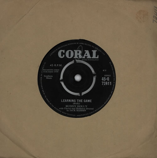 Buddy Holly Learning The Game 7" vinyl single (7 inch record / 45) UK BDH07LE570942