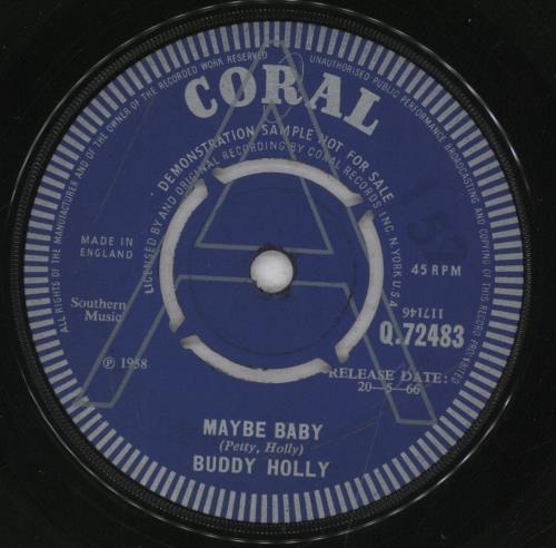 Buddy Holly Maybe Baby - A Label 7" vinyl single (7 inch record / 45) UK BDH07MA834603