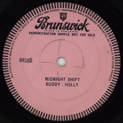 Buddy Holly Midnight Shift/Honeymoon 7" vinyl single (7 inch record / 45) UK BDH07MI777752
