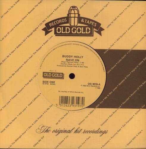 Buddy Holly Rave On 7" vinyl single (7 inch record / 45) UK BDH07RA876236