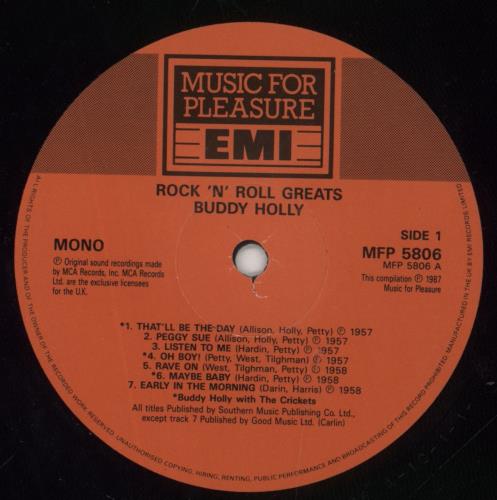 Buddy Holly Rock N Roll Greats vinyl LP album (LP record) UK BDHLPRO848747