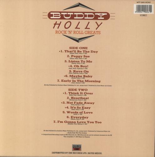 Buddy Holly Rock N Roll Greats vinyl LP album (LP record) UK BDHLPRO848747