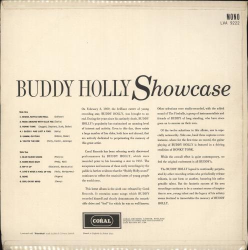 Buddy Holly Showcase vinyl LP album (LP record) UK BDHLPSH185268